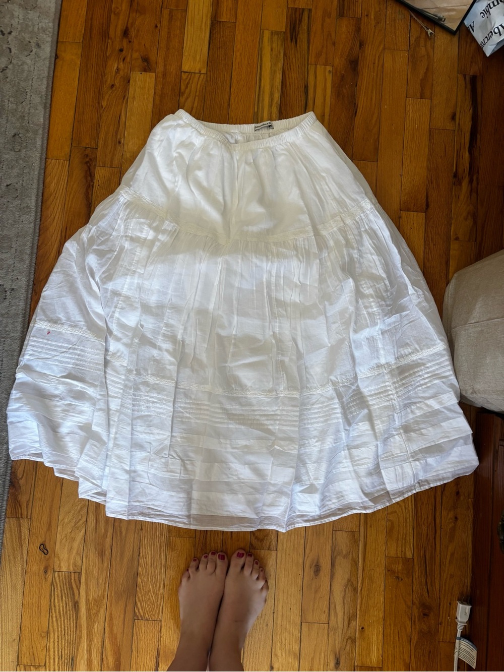 Abercrombie & Fitch White Boho Tiered Maxi Skirt - Picture 3 of 4